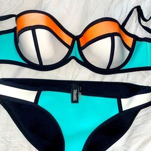 Triangle Neoprene Colorblock Bikini